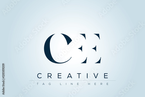 Schilderij op canvas CEE abstract letter logo design
