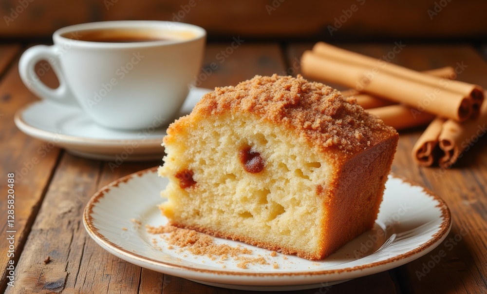 Delicious cake slice with coffee Delicious cake slice with coffee