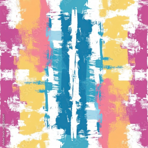 Vibrant Abstract Brush Stroke Pattern in Bright Color Palette