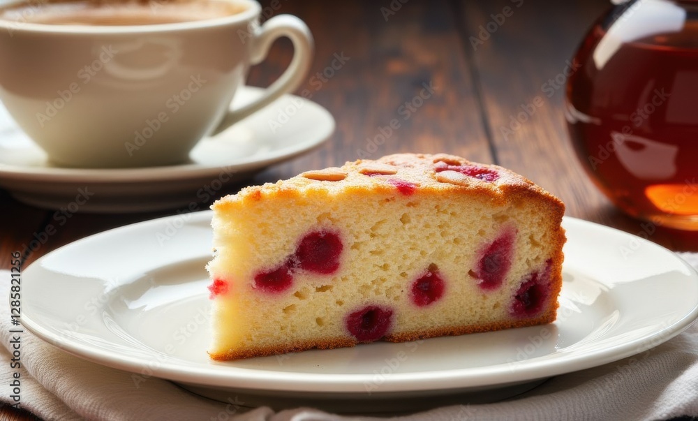 Delicious slice of raspberry cake Delicious slice of raspberry cake