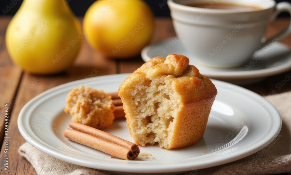 Delicious muffin with cinnamon sticks Delicious muffin with cinnamon sticks