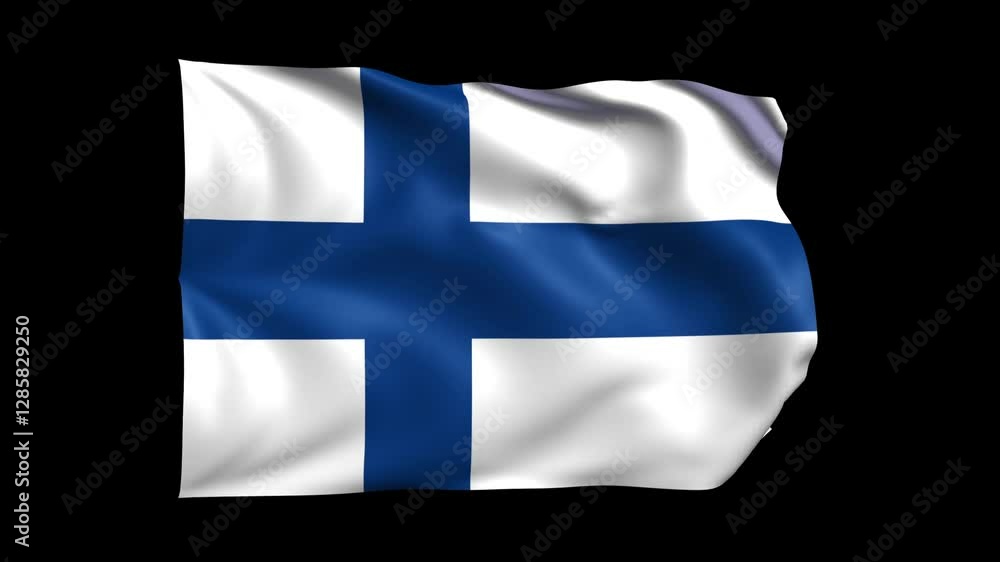 Finland Flag Waving on transparent background Finland Flag Waving on transparent background