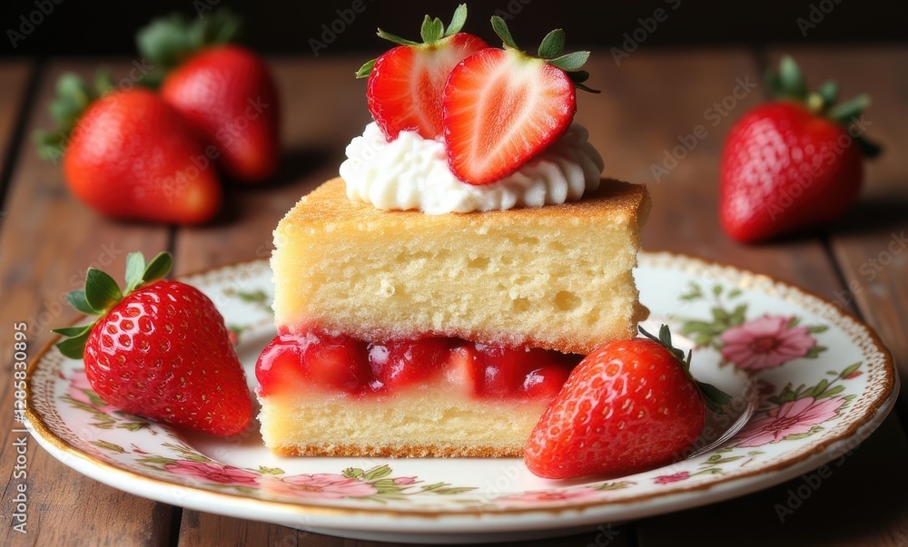 Delicious strawberry shortcake slice Delicious strawberry shortcake slice