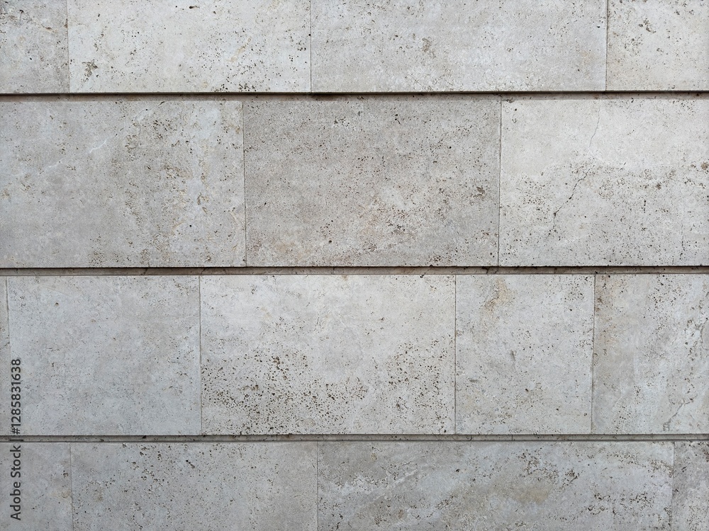 Fototapeta premium Background in the form of an old wall of white and gray color made of concrete with square and rectangular lines