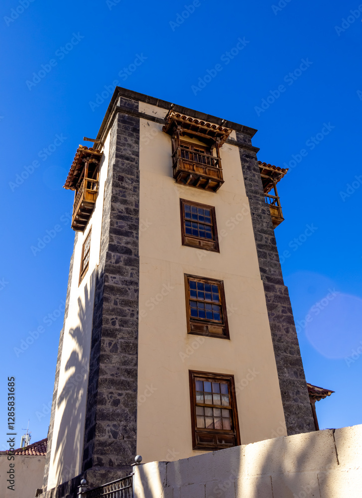 Windy Tower - old historical house in Puerto de la Cruz, Tenerife, Canary islands, Spain Windy Tower - old historical house in Puerto de la Cruz, Tenerife, Canary islands, Spain
