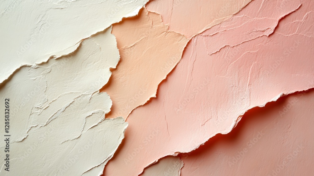 Naklejka premium Textured layers of paper with torn edges and soft colors