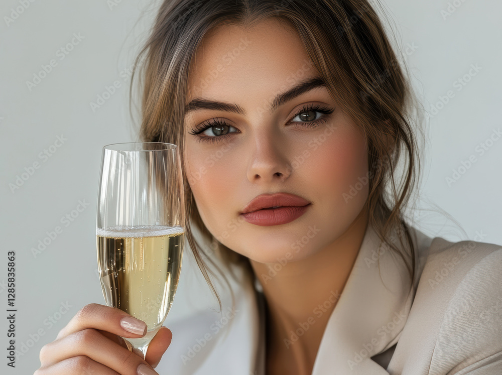 Celebrating success with sparkling wine elegant setting lifestyle portrait modern environment close-up view joyous occasion Celebrating success with sparkling wine elegant setting lifestyle portrait modern environment close-up view joyous occasion