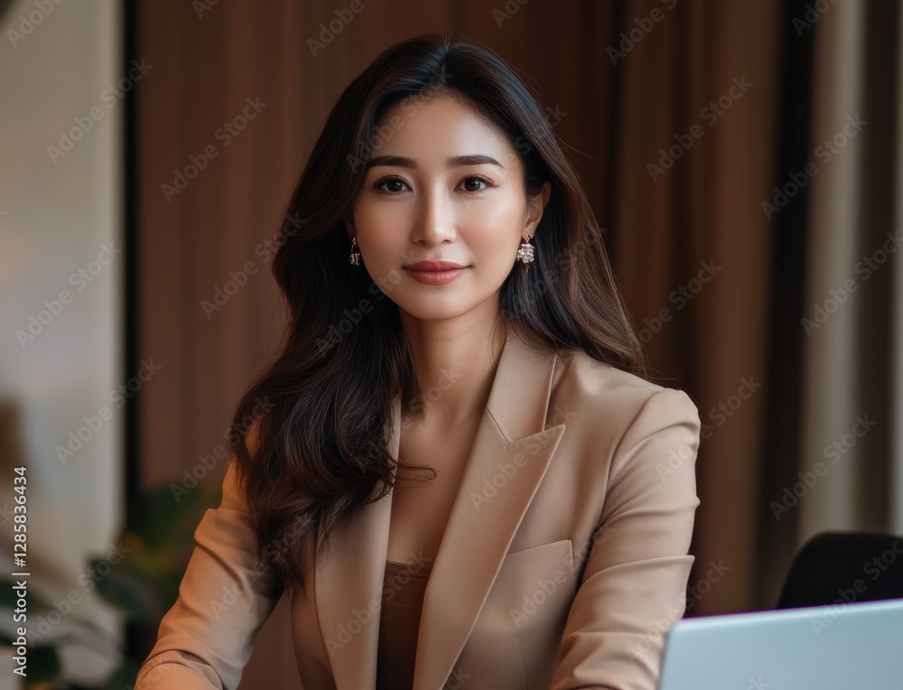 Professional business woman in modern office setting confident portrait indoor environment contemporary design Professional business woman in modern office setting confident portrait indoor environment contemporary design
