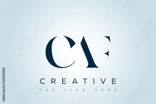 CAF abstract letter logo design. This logo is designed by three abstract letters. 