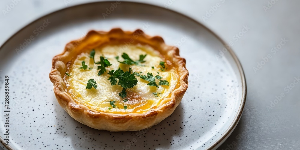 Creamy Coconut Tart with Fresh Herbs and Artistic Presentation Creamy Coconut Tart with Fresh Herbs and Artistic Presentation