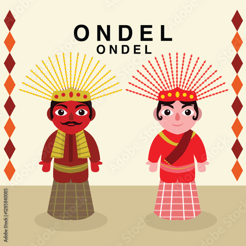 Ondel-ondel from Jakarta Indonesia, a typical culture of the capital city of Indonesia which is often found at festivals and the capital city's anniversary.