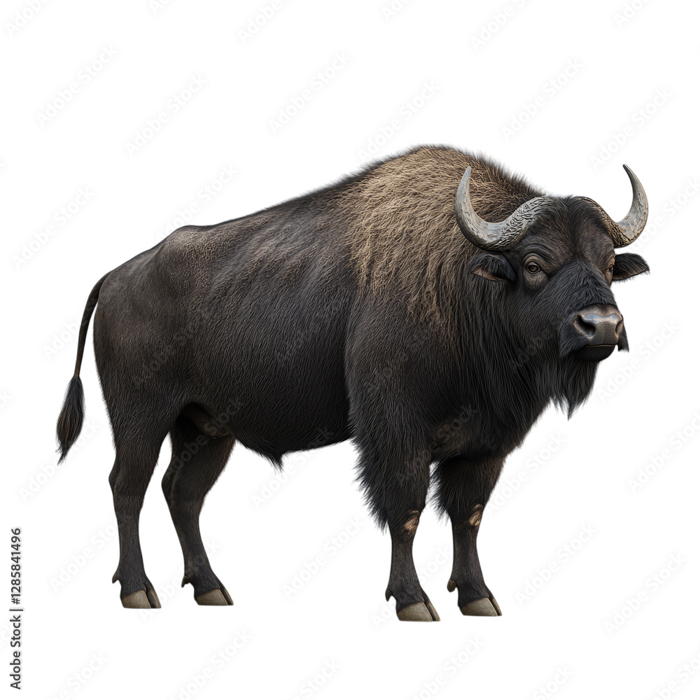 Majestic american bison standing on transparent background Majestic american bison standing on transparent background