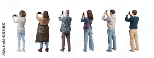 Group of people taking photos with their smartphones