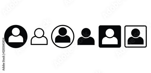 profile avatar name contact icon symbol sign vector design black white color illustration sets