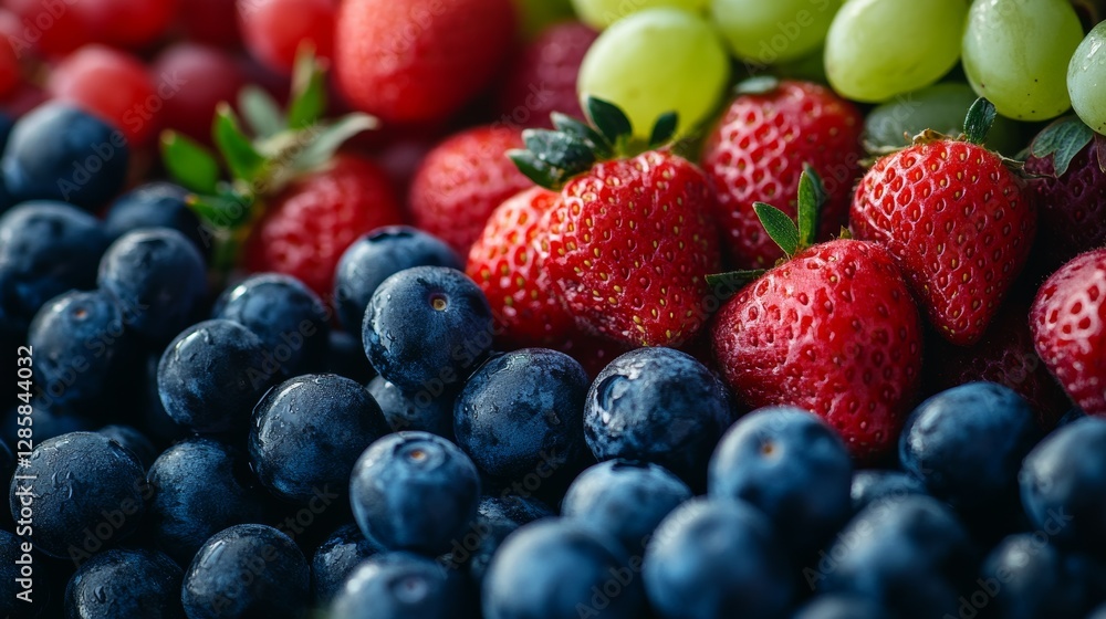 A High-End Display of Fresh Grapes, Strawberries, and Blueberries A High-End Display of Fresh Grapes, Strawberries, and Blueberries