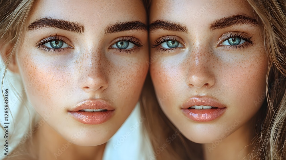 Captivating High Key Portrait of a Radiant and Serene Woman with Glowing Skin Captivating High Key Portrait of a Radiant and Serene Woman with Glowing Skin