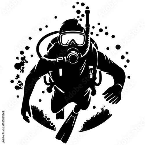Silhouette of a diver