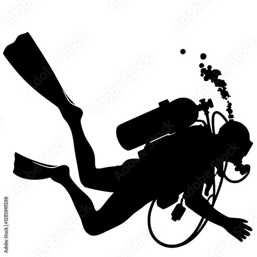 Silhouette of a diver