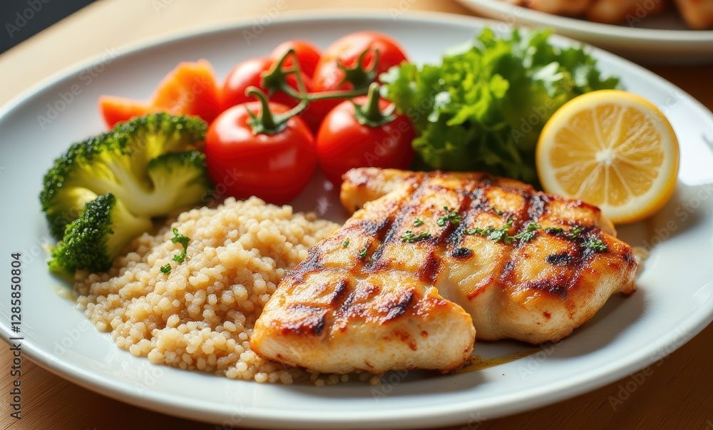 Grilled fish with fresh vegetables Grilled fish with fresh vegetables