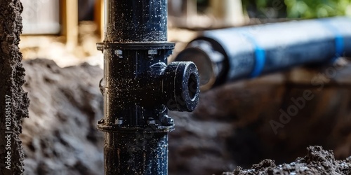 Pumping sewage from a septic tank service. photo