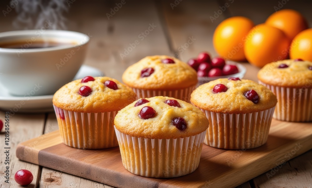 Freshly baked pomegranate muffins Freshly baked pomegranate muffins