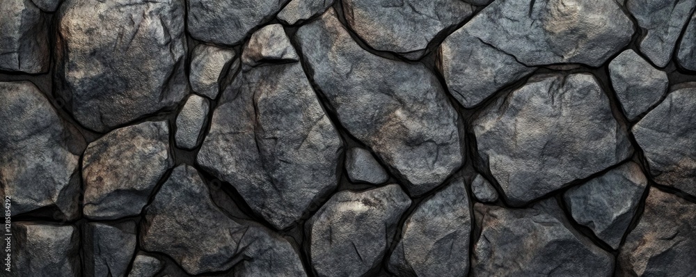 Fototapeta premium Dark grey stone texture with smooth and bold details.