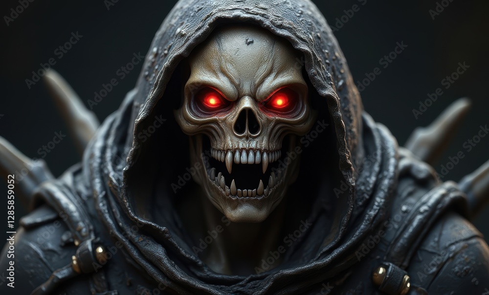 Mysterious hooded skull figure Mysterious hooded skull figure