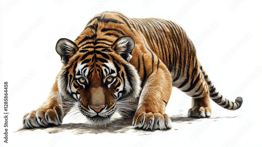 Obraz premium tiger on white background