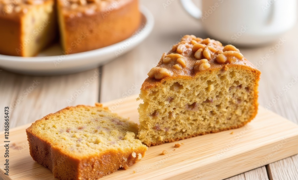 Delicious slice of nut cake Delicious slice of nut cake