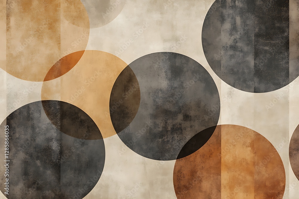 Abstract art with overlapping circles in earthy tones. Abstract art with overlapping circles in earthy tones.