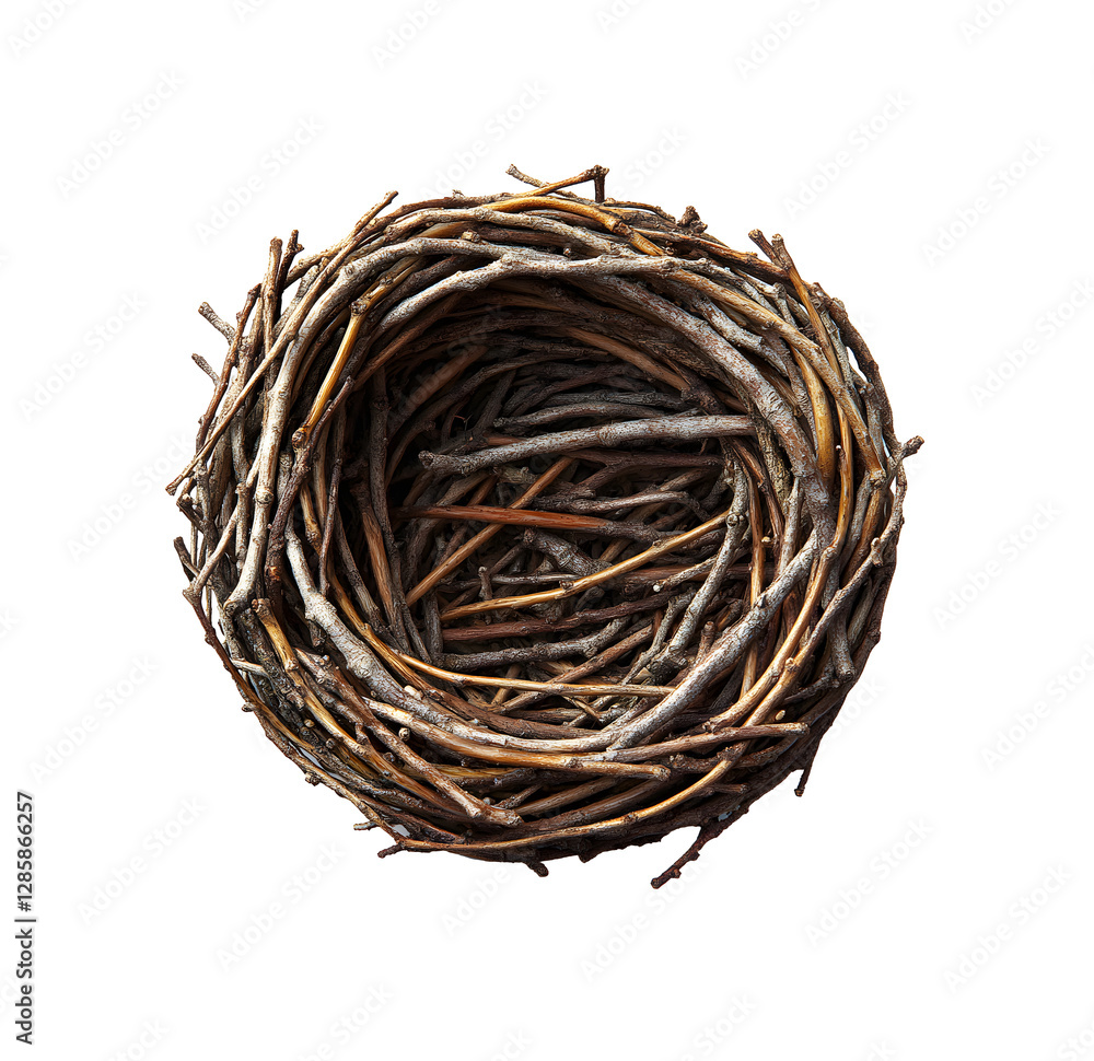 Natural Bird Nest with Spotted Eggs on Transparent Background Natural Bird Nest with Spotted Eggs on Transparent Background