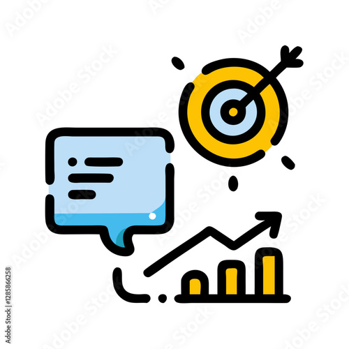 Graphical representation of growth metrics with targets, business success