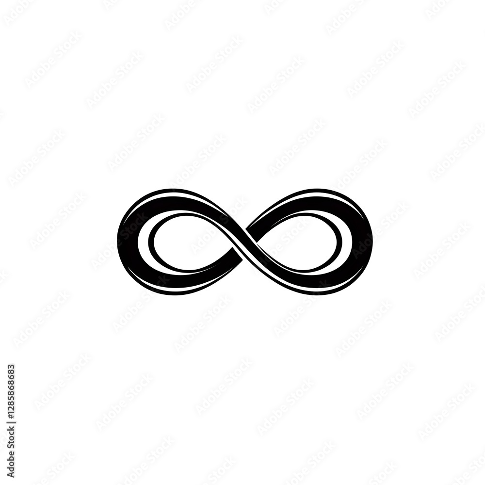 Minimalist Continuous Line Infinity Symbol Elegant Tattoo on White Background Minimalist Continuous Line Infinity Symbol Elegant Tattoo on White Background