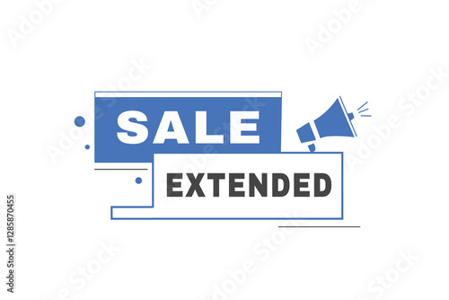 Sale extended label sign design for banner or advertisement. Modern web template, business concept.