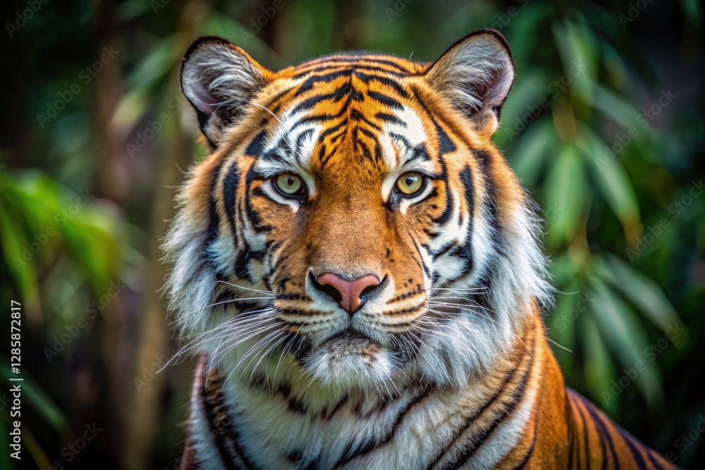 Portrait of a Majestic Tiger in Natural Habitat. Generative AI Portrait of a Majestic Tiger in Natural Habitat. Generative AI