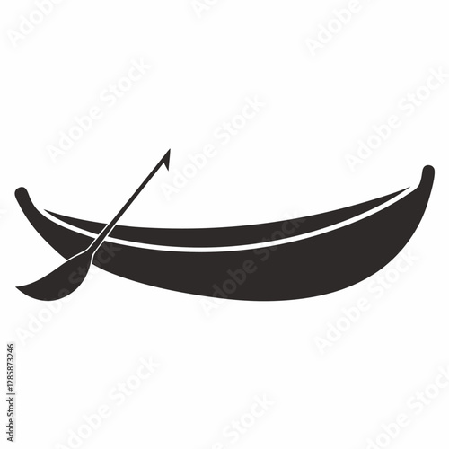 Minimalist Canoe Silhouette Vector – Clean & Elegant Design.