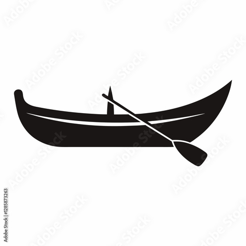 Minimalist Canoe Silhouette Vector – Clean & Elegant Design.