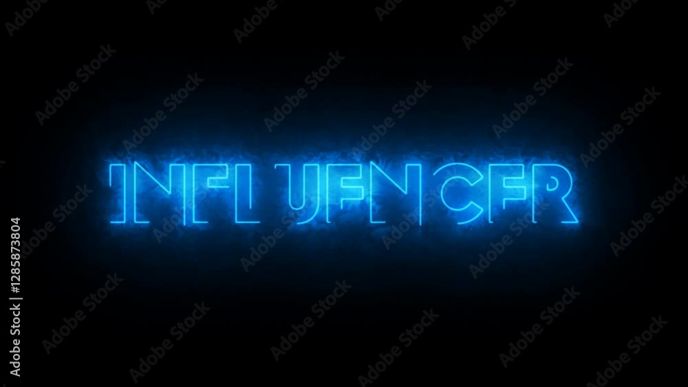 influencer neon text animation , 4k video influencer neon text animation , 4k video