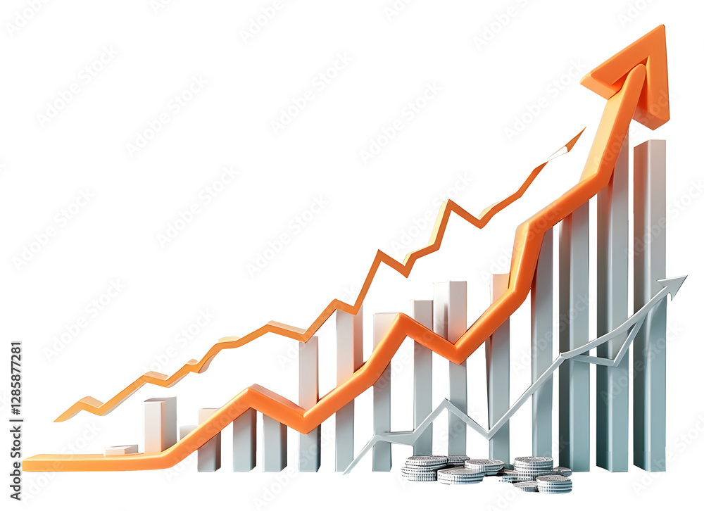 3D Growth Money Graph for Finance, Investment, Profit, Wealth and Business Assets on white background
3D Growth Money Graph for Finance, Investment, Profit, Wealth and Business Assets on white background