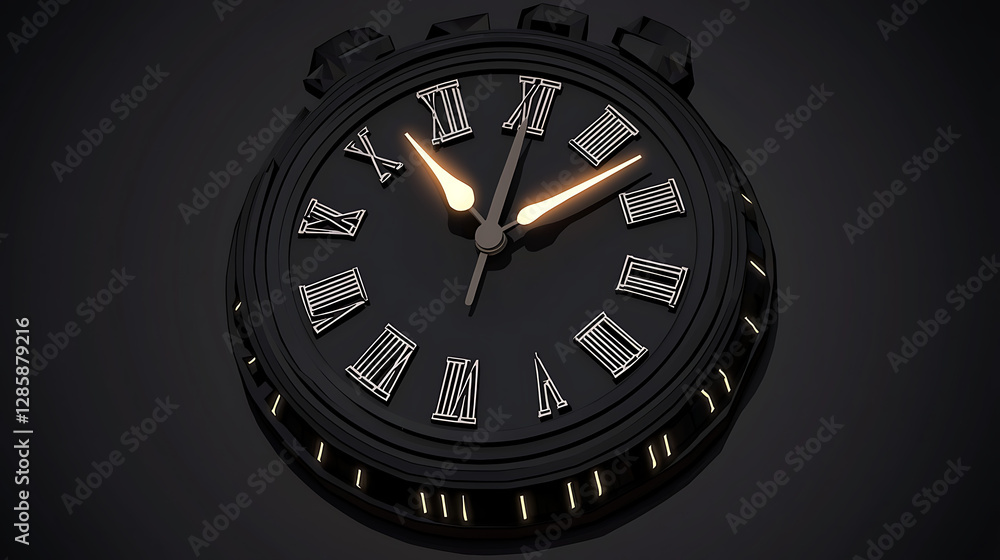 Futuristic Digital Clock with Illuminated Hands in Isometric View
Futuristic Digital Clock with Illuminated Hands in Isometric View