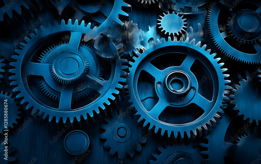 Gear and cogs wheels, clock mechanism, brass metal engine industrial Gear and cogs wheels, clock mechanism, brass metal engine industrial