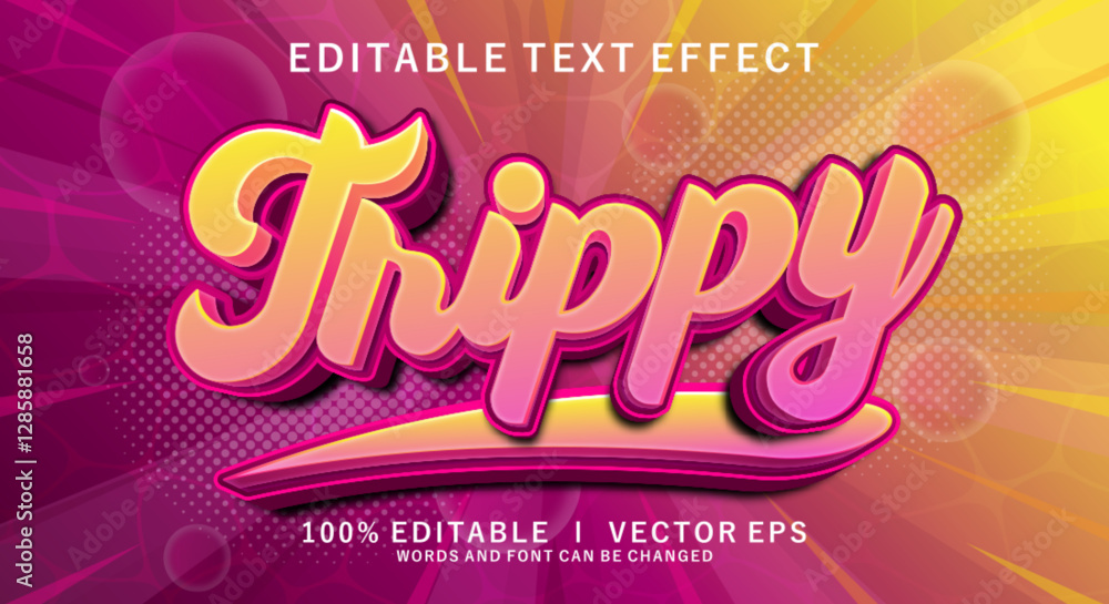 Fototapeta premium trippy 3d vector text effect with modern style design