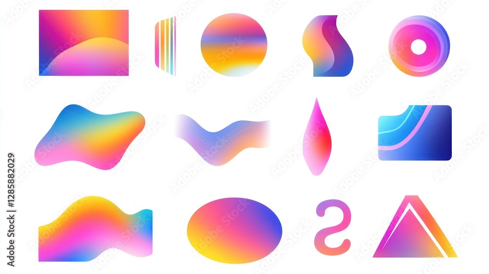 Colorful gradient shapes collection. Colorful gradient shapes collection.