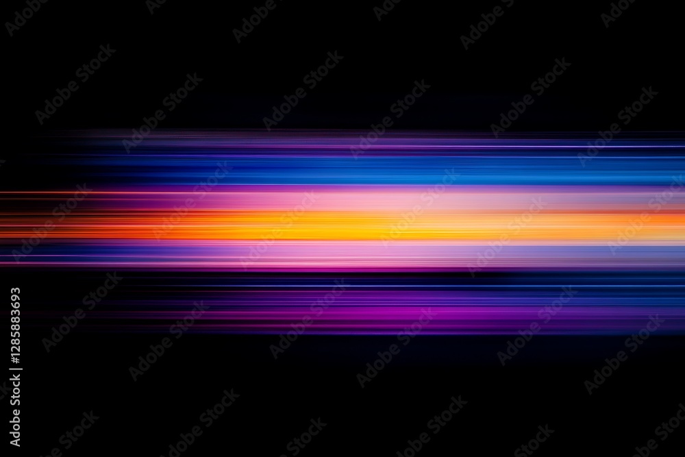 Naklejka premium Abstract colorful light streaks on black background.