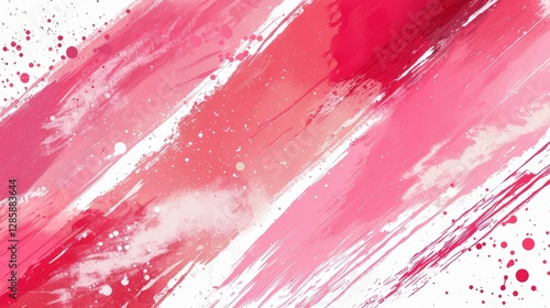 Abstract pink paint strokes, diagonal brushstrokes on white background, artistic splashes photo