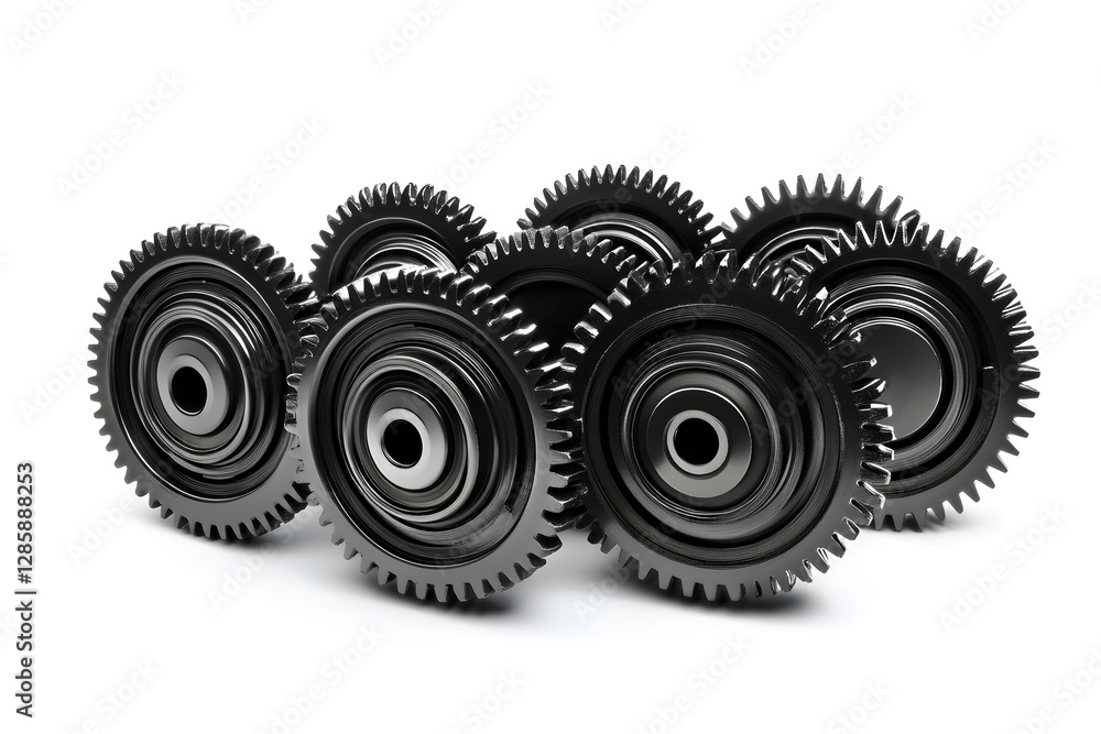 Gear and spare parts background. Workshop of a automotive factory for production of automotive gear and spare parts. Production of gears for automobile gearboxes for trucks. Small sharpness Gear and spare parts background. Workshop of a automotive factory for production of automotive gear and spare parts. Production of gears for automobile gearboxes for trucks. Small sharpness