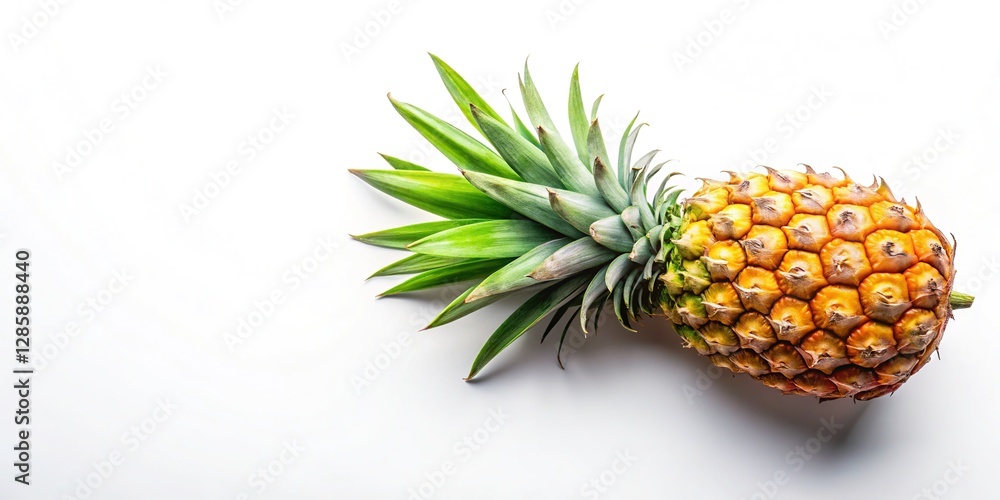 Fototapeta premium Juicy pineapple, white background, ready for your recipe.