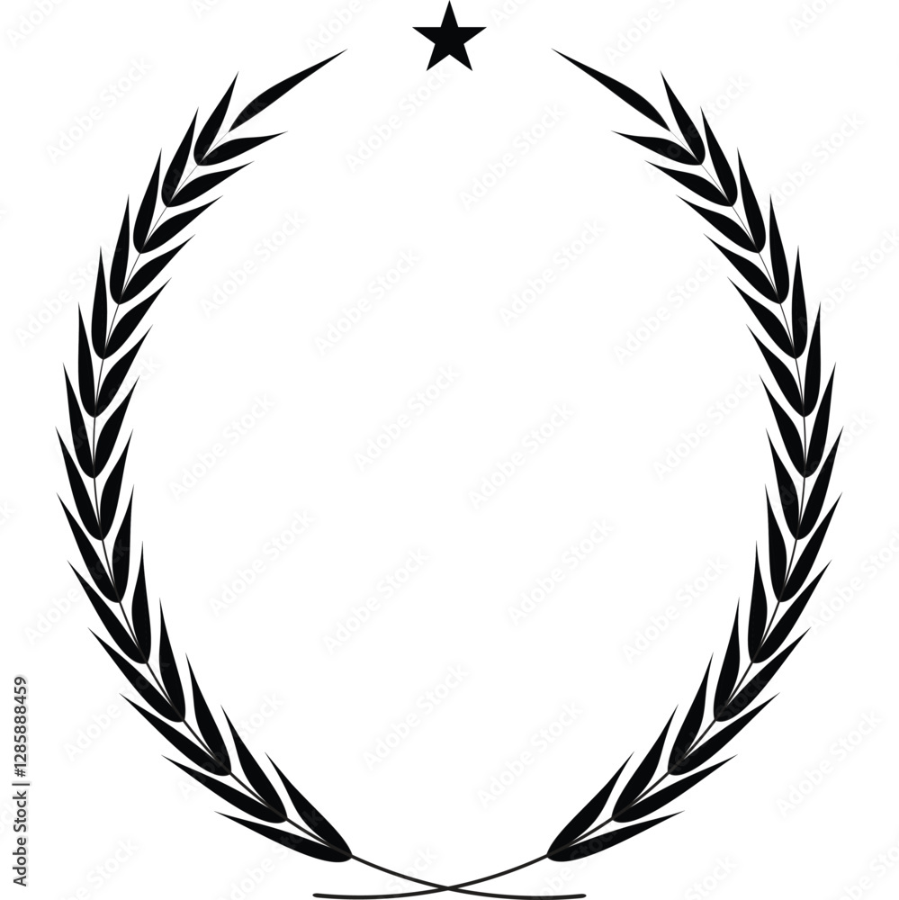 Green, black and golden color leaf circle laurel illustration vector design. Green, black and golden color leaf circle laurel illustration vector design.