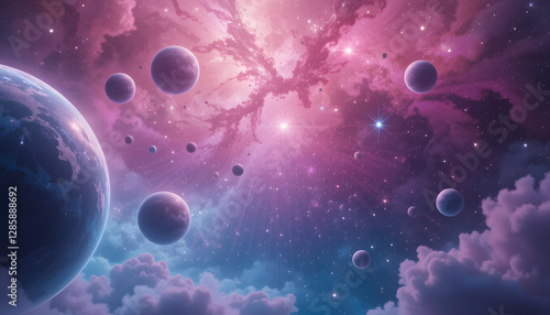 Cosmic Nebula: Planets & Starscape - Surreal and dreamlike imagery
