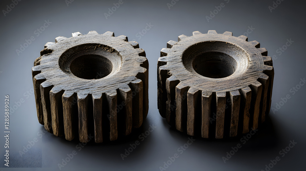 Gear and spare parts background. Workshop of a automotive factory for production of automotive gear and spare parts. Production of gears for automobile gearboxes for trucks. Small sharpness Gear and spare parts background. Workshop of a automotive factory for production of automotive gear and spare parts. Production of gears for automobile gearboxes for trucks. Small sharpness